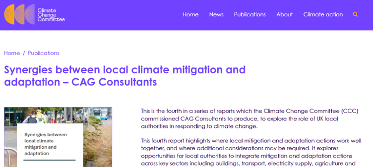 Supporting the Climate Change Committee with Local Authority Climate Action and Adaptation Research